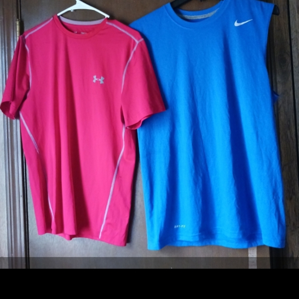 Under Armour HeatGear Red & Nike Shirts